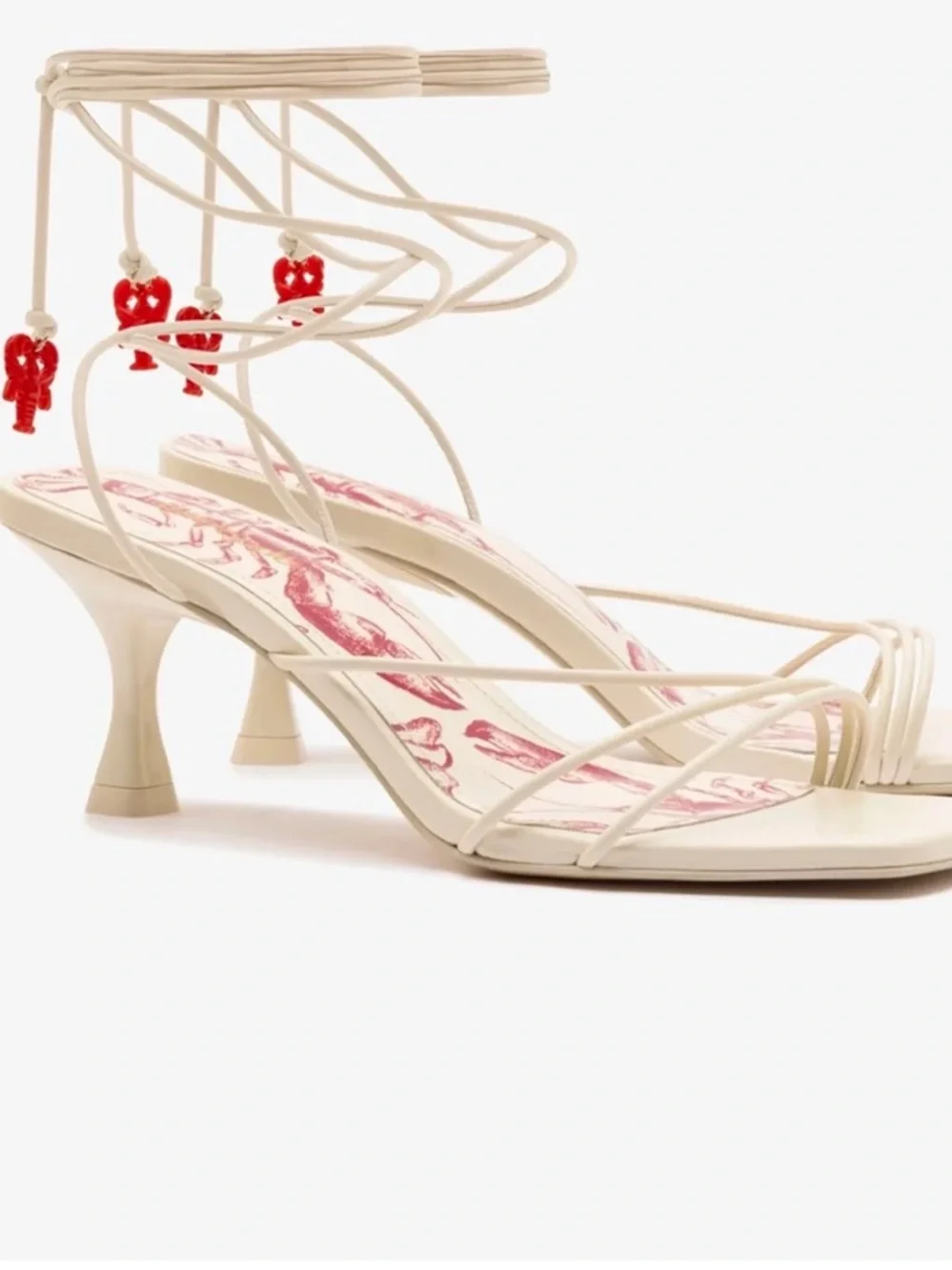 Larroude Nadia Strappy Lace-Up Kitten Heel Sandals size 7.5 - Picture 2 of 10